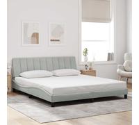 Giroletto senza Materasso Hanko Grigio Chiaro 180x200 cm Velluto