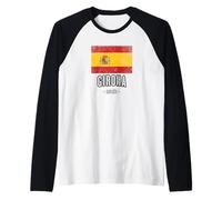 Girona Spagna | ES Bandiera Città - Bandera Española Ropa - Maglia con Maniche Raglan