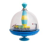 Giroscopio panoramico ferroviario Alldoro 68010 Ø19 cm, giroscopio a pompa con suono, volano con supporto, giroscopio musicale con locomotiva, giroscopio per bambini dai 18 mesi in su, 1,5 V (batteria inclusa)