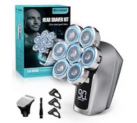 Gisaae Rasoio Tete Calvo Uomo Rasoio 7D aggiornato Uomo Calvo Rasoio Elettrico Bagnato/Secco Impermeabile IPX7 Kit di toelettatura Barba con Display LED Rasoio Ricaricabile per Testa Calva