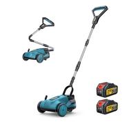 Gisam 10“ Tagliabordi elettrico, Tosaerba manuale, Per Prati Fino A 80 M², Motore Brushless, 3 Altezze Di Taglio (1.02"-2.2"), 2 * Batteria Da 4,0ah, Inclinazione Sicura 20°-70°Per Piccoli Giardini