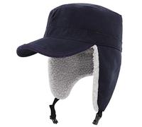 Gisdanchz Cappello Aviatore Pelliccia,Cappello Uomo con Visiera Lana Uomo Trapper Invernali Aviatore Pelliccia Lana Cappellino Colbacco Donna Accessori Sci Blu Navy