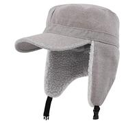 Gisdanchz Cappello Baseball Uomo,Cappello Aviatore Pelliccia Uomo con Visiera Invernali Aviatore Pelliccia Lana Cappellino Colbacco Donna Accessori Sci Grigio Chiaro