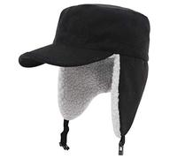 Gisdanchz Cappello Uomo con Visiera,Cappello Lana Uomo Trapper Invernale Invernali Aviatore Pelliccia Lana Cappellino Colbacco Donna Accessori Sci Nero