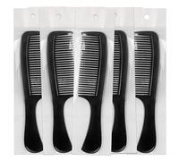 Gisdo Confezione da 10 pettini, in plastica, colore nero, 20,3 cm, design a denti larghi e densi, 10 pezzi confezionati singolarmente, per hotel, airbnb, rifugio, senzatetto, casa di cura, beneficenza