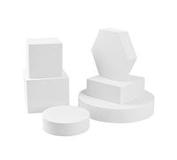 Gisela - Blocchi di schiuma per fotografie, geometrici, accessori per gioielli, trucchi, cosmetici, colore bianco (6 pezzi)