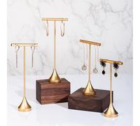 GISELA D 4 espositori per orecchini in oro per la vendita di espositori per orecchini a T Stand per esposizione al dettaglio per mostra, organizer per gioielli a T Bar per spettacolo negozio online