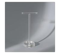 GISELA D Espositore per orecchini a forma di T, in acrilico, per espositori e orecchini, per display al dettaglio, per fotografia, colore: trasparente, 11 cm