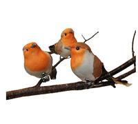 Gisela Graham: 8CM PETTIROSSO uccellino Set da 3 - NUOVO PER NATALE 2016