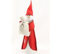 Puntale per albero di Natale in feltro, a forma di angelo/Babbo Natale Angelo con vestito bianco e cappello rosso