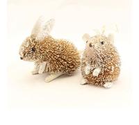 Gisela Graham : Decorazioni natalizie : Coniglio ispido e mouse (Set di 2)
