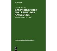 Gisela H Lorenz Das Problem Der Erklärung Der Kategorien (Copertina rigida)