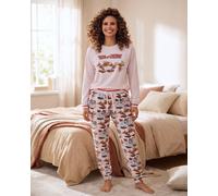 Gisela Tom & Jerry Pigiama Donna Invernale Caldo Cotone Art. 20480 Rosa