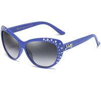 Giselle Graziosi occhiali da sole per bambini in stile retrò, occhi di gatto, con strass, per ragazze e bambini, età 6-14 anni, Blu egiziano, One size fits most