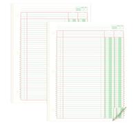 gisgfim 2 blocchetti da 100 fogli per analisi colonnare, 3 fori, libro contabile 20,5 x 28,9 cm, blocco di carta a doppia pagina, blocchi colonnari per contabilità aziendale e dati (libro mastro a 2