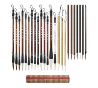 Gishbjka Set Completo di 25 Pennelli con di Capra Morbidi, Perfetti per Tecniche di Multipla