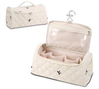 GISMTR Custodia da viaggio trapuntata compatibile con Dyson Airwrap Multi-Styler tutti i modelli e gli accessori, borsa portatile in cotone con gancio per appendere accessori arricciacapelli, Fiocco