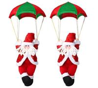 Gisoanudt 2X Paracadute Babbo Natale Decorazioni Natalizie Paracadute da Esterno Babbo Natale Ciondolo Bambola Ornamenti per Decorazioni di Capodanno