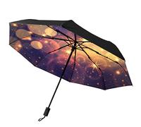 GISPOG Ombrello pieghevole automatico, luce stelle sole e pioggia impermeabile compatto ombrello da viaggio, Colore unico, Taglia unica