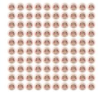 Gissroys 100 Pezzi Perle Di Legno Naturale Sorridente Viso Testa Della Bambola Allentato Charm Distanziatore Per Gioielli Accessori Fatti A Mano Allentato