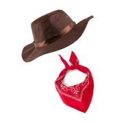Gissroys 2 abiti occidentali Cow Boy Bandana Western Cow Boy Costume accessori per Halloween Party Dresove Up Fare per giocare costume da cowboy