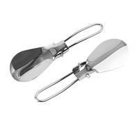 Gissroys 2 calzascarpe portatili pieghevoli in acciaio inox strumento di montaggio scarpe per varie scarpe stivali, cucchiaio da viaggio