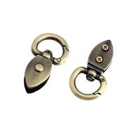 Gissroys 2 pezzi, pratico caricamento a molla di chiusura, attacco per cintura in metallo, hardware vintage, per design personalizzabile, stile vintage, borsa laterale, AC.