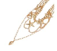 Gissroys 2pc Intricato Sea Star Conch Design Collana Leggero Pezzo di Gioielli Per Vacanze Al Mare Abbigliamento Casual Accessorio Compleanno Laurea Regalo Collana, Misura unica, come descritto, come