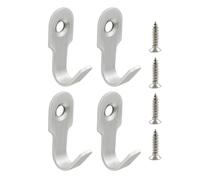 Gissroys 4 ganci da parete robusti in acciaio inox, per bagno, camera da letto, ufficio, facile installazione con viti e adesivo da parete