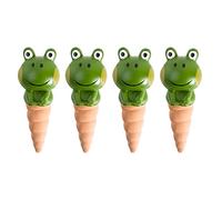 Gissroys 4 punte di irrigazione decorative in ceramica rana abbeveratoio automatico per piante in vaso per irrigazione a goccia per interni ed esterni