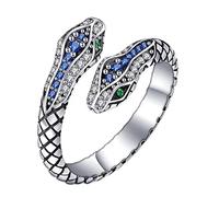 Gissroys Anelli aperti alla moda, stile vintage, in lega di serpente, impilabili, per uomini, donne, uomini, bambini, dita regolabili