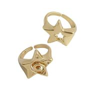 Gissroys Anelli moderni stile punk gioielli alla moda ciondolo stella lunga durata brilla ornamento dito anallergico, Misura unica, come descritto, come descritto