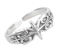Gissroys Anello in metallo con stella a sei punte, simbolo mistico esagramma, elegante accessorio per la vita di tutti i giorni, feste