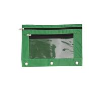 Gissroys Astuccio portatile a 3 anelli, astuccio per matite, doppia cerniera, borsa per archivi, forniture per ufficio scolastico, verde
