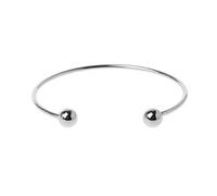 Gissroys Chiusura a sfera Regolabile Cordless Bracciale Estensibile Argento Bracciale Mezza Aperto Bracciale Donne Accessori Gioielli In Acciaio Inox Argento Braccialetti Aperti Regolabile Due