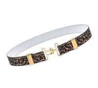 Gissroys Cintura elastica morbida per bambini con fibbie rinforzate, cintura elastica flessibile per l'uso quotidiano, cintura elastica per bambini, Stampa leopardata, Taglia unica