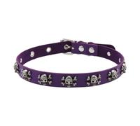 Gissroys Collana con ciondolo a forma di teschio gotico tempestato di dettagli in pelle PU con cordino alla moda gioielli alla moda chiusura regolabile unisex catena per collo gioielli gotici per uomo