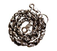 Gissroys Collana con maglia a forma di teschio, vintage, con ciondolo a forma di teschio, gioiello punk, jeans con chiusura, ganci, cinture, jeans da uomo, punk, donna, taglia unica, come