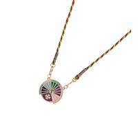 Gissroys Collana con moneta ispirata ai tarocchi Caratteristica Movimento a 360 gradi Versatile Layering Cord Dettaglio Collana Collana a catena in rame intrecciato, Misura unica, come descritto, come