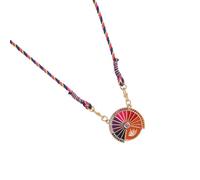 Gissroys Collana con moneta ispirata ai tarocchi Caratteristica Movimento a 360 gradi Versatile Layering Cord Dettaglio Collana Collana a catena in rame intrecciato, Misura unica, come descritto, come