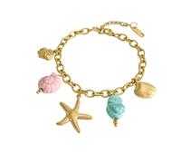 Gissroys Collana in acciaio inox regolabile con ciondolo a tema marino, unisex, gioielli alla moda per regalare catena a mano in acciaio inossidabile, Misura unica, come descritto