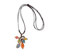 Gissroys Collana in ceramica ispirata alla natura con foglie testurizzate, comoda da indossare, catena regolabile, accessorio alla moda, per uso quotidiano, artigianato a forma di foglia, gioielli da