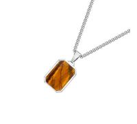 Gissroys Collana moderna in acciaio inossidabile da uomo con ciondolo geometrico rettangolare gioielli per il collo adatto per l'uso quotidiano Catena con ciondolo in acciaio inossidabile, Misura
