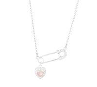 Gissroys Collana multiuso con ciondolo a forma di cuore e cuore, dal design elegante, accessorio alla moda per le donne per tutti i giorni, casual, collana a due tonalità, Misura unica, come descritto