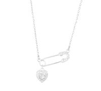 Gissroys Collana multiuso con ciondolo a forma di cuore e cuore, dal design elegante, accessorio alla moda per le donne per tutti i giorni, casual, collana a due tonalità, Misura unica, come descritto