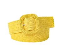 Gissroys Colore Opzionale Cintura Donna Vintage Elasticità Intrecciata Cintura PP Strisce Donna Camicia Sigillo Vita Cintura Di Tessitura Per Fibbia Colorata Sottile Per Moda Punk Seedekore, giallo