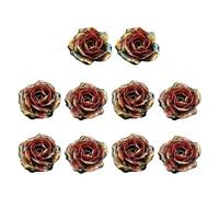 Gissroys Confezione da 10 fiori di camelia luccicanti traslucidi in resina per progetti creativi fatti a mano e decorazioni camelie in resina per fai da te, Taglia unica, come descritto