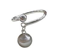 Gissroys Contemporaneo Spazzolato Texture Ball/Anelli Quadrati Dimensione Regolabile Anelli di Apertura Accessori Da Donna Alla Moda Per L'usura Del Partito Moderno, Misura unica, come descritto, come