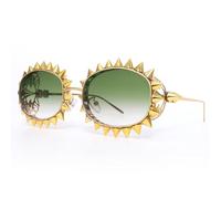 Gissroys Cornice Ovale Occhiali Da Sole Con Rivetti In Metallo Occhiali Popolari Perfetto Per Varie Occasioni E Abbigliamento Casual Donne Occhiali Da Sole, verde, taglia unica