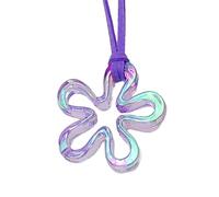 Gissroys Delicato ciondolo a forma di fiore acrilico, collana con fiori scavati, bella collana ideale per eventi casual o formali, collana cava, taglia unica, come descritto